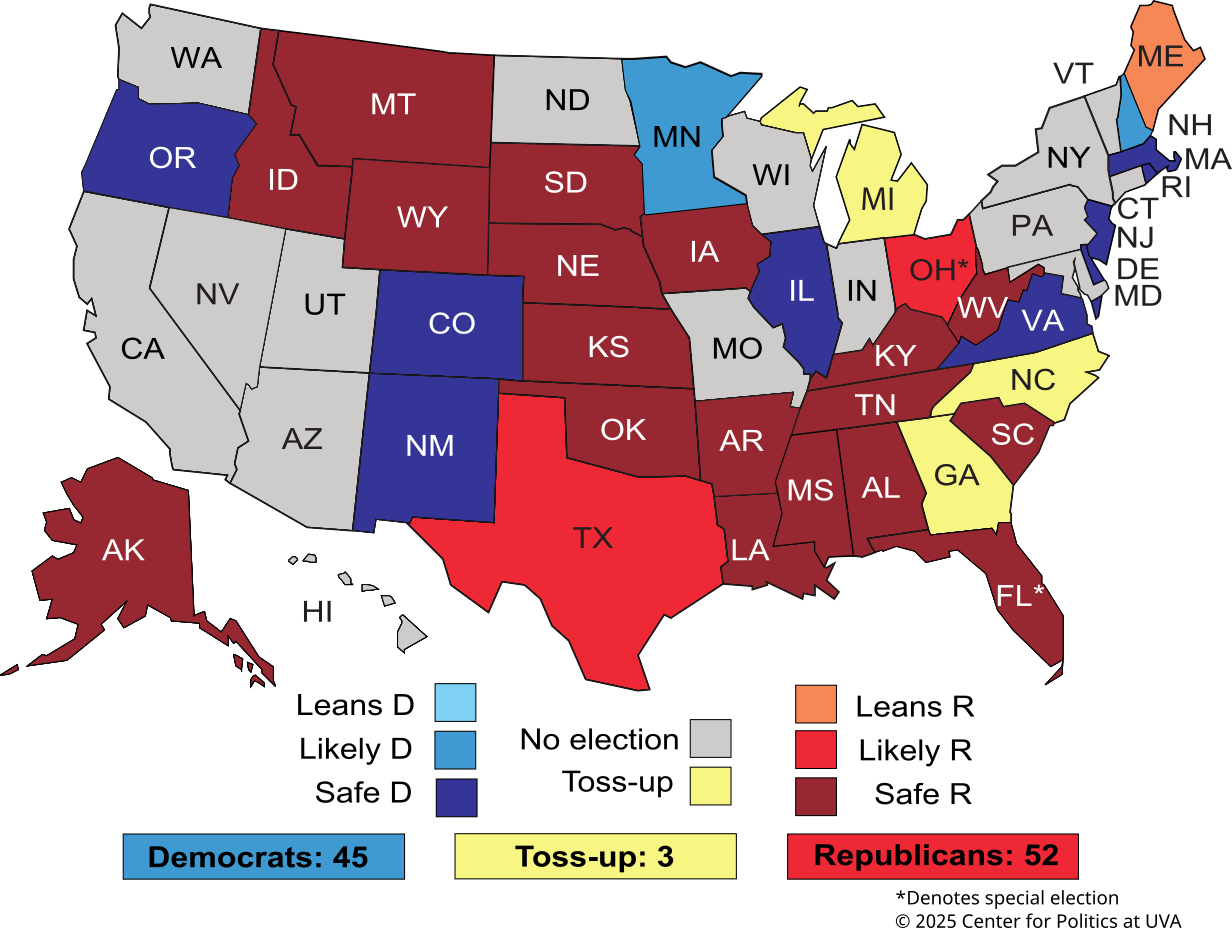 Republican Incumbents Likely to Retain Senate Seats in Alaska, Maine, and Texas Despite Competitive Primaries